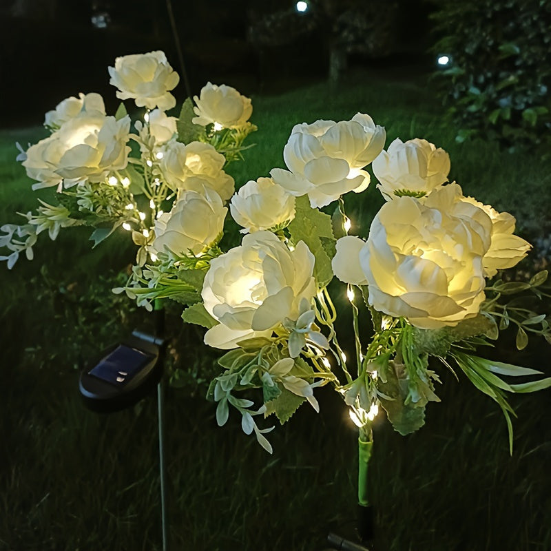 Solar Peony Flower Light 2PCS IP65 Waterproof - 84 LED Artificial Blooms 14 Fancy Lights Solar Powered Outdoor Garden Stake Lights for Lawn Yard Patio Holiday Decor Mother's Day Gi - product image 33