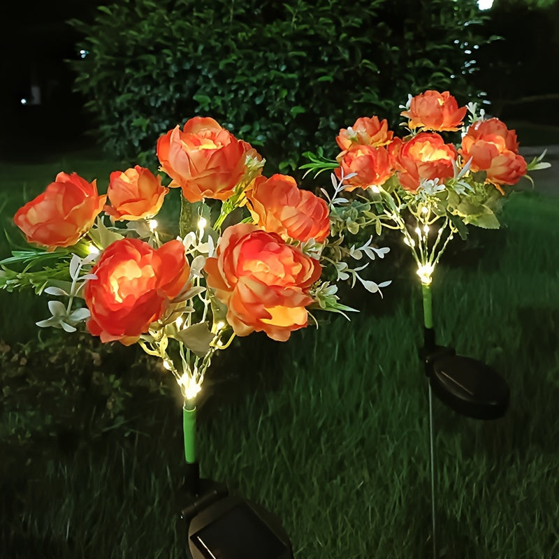 Solar Peony Flower Light 2PCS IP65 Waterproof - 84 LED Artificial Blooms 14 Fancy Lights Solar Powered Outdoor Garden Stake Lights for Lawn Yard Patio Holiday Decor Mother's Day Gi - product image 31