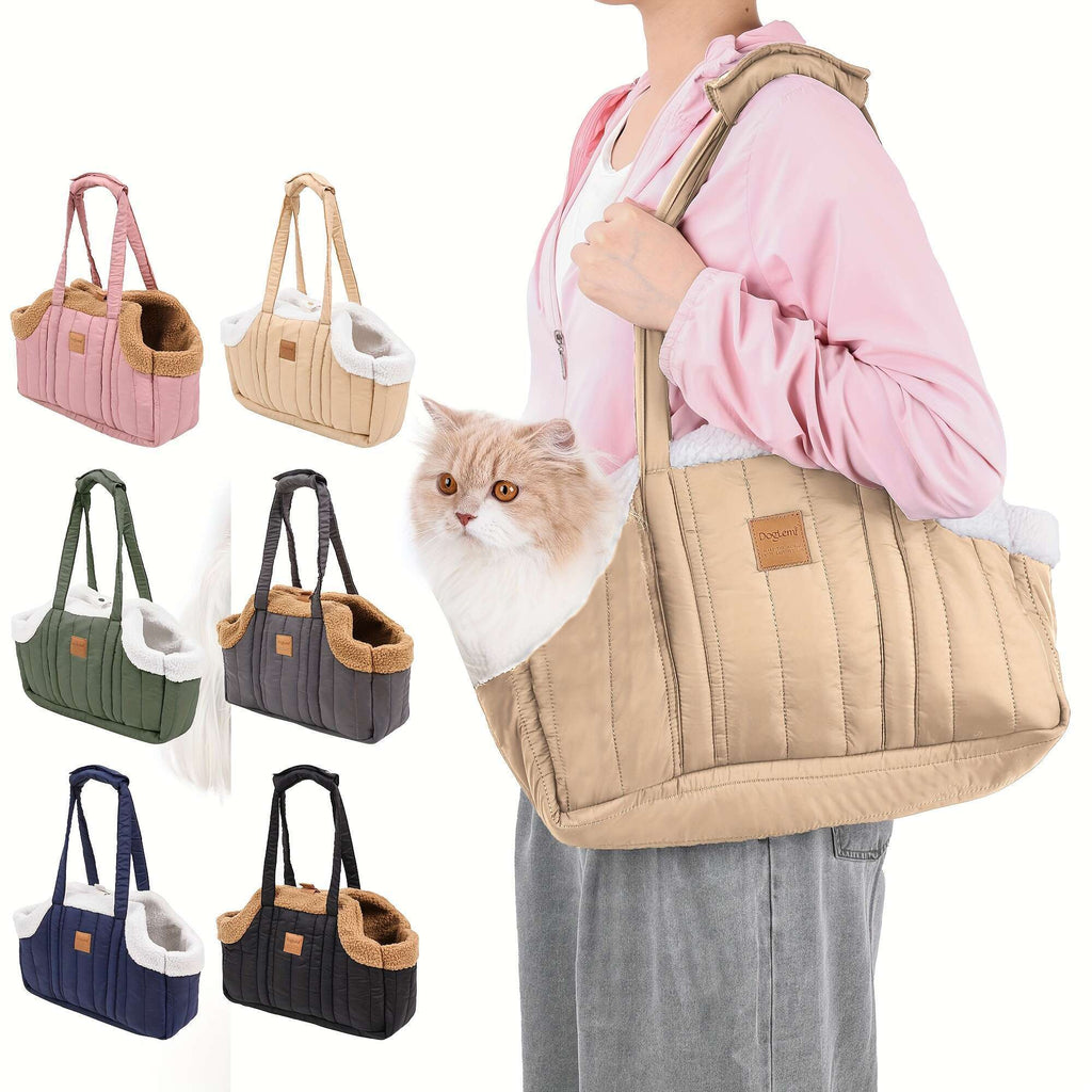 Pet Carrier Handbag Winter Warm Soft-Sided Small Dog Cat Carrier Bag with Snap Closure, Cozy Outdoor Tote Bag for Cold Weather, Portable Pet Purse for Small - product image 4
