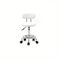 Adjustable Height Bar Stool with Backrest & 360° Swivel - Modern Counter Stool Rotating Chair for Kitchen Island Dining Room Bistro Spa Salon, Armless Striped Design, White - product image 11
