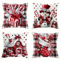Christmas Throw Pillow Covers 4pcs Set - Snowman Candy Cane Buffalo Plaid Polyester 18x18in Decorative Cushion Covers with Zipper for Holiday Winter Living Room Bedroom Sofa Bed De - product image 9