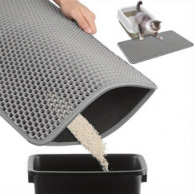 Cat Litter Trapping Mat | Double Layer Non-Slip Washable Litter Box Rug, Scatter Control for Cats, 3 Sizes & Colors Available - product image
