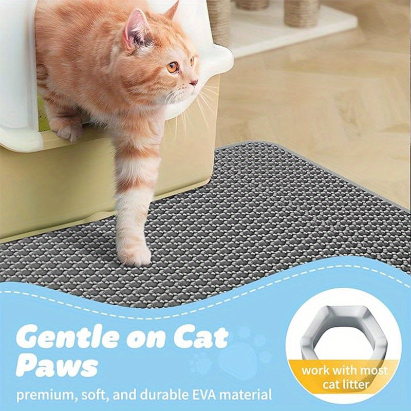 Cat Litter Trapping Mat | Double Layer Non-Slip Washable Litter Box Rug, Scatter Control for Cats, 3 Sizes & Colors Available - product image 3