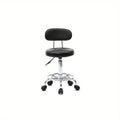 Salon Stool with Back & 360° Swivel – Adjustable Height 18.9"–22.8", Round Padded Cushion Seat, Chrome Base, Black or White for Nail Tech, Hair Stylist, Esthetician, Home Office - product image 13