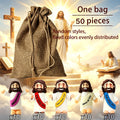 Colorful Bulk Religious Statues 5 Colors, Baptism Favors Sunday School Gifts Christian Party Favor Home Decor Vase Filler | Mini Jesus Figurines for Halloween Trunk-or-Treat 50/100/150pcs