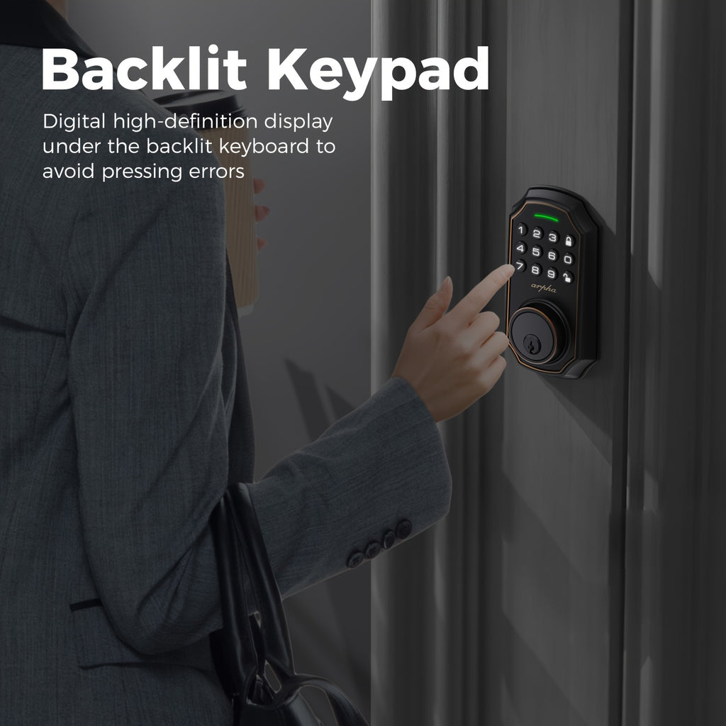 Smart Deadbolt 100-digit Privacy Code Combination, Keyless Entry Door Lock, Auto Locking/unlocking, Available Black and Silvery, Low Battery Alarm, Secure and - product image 13