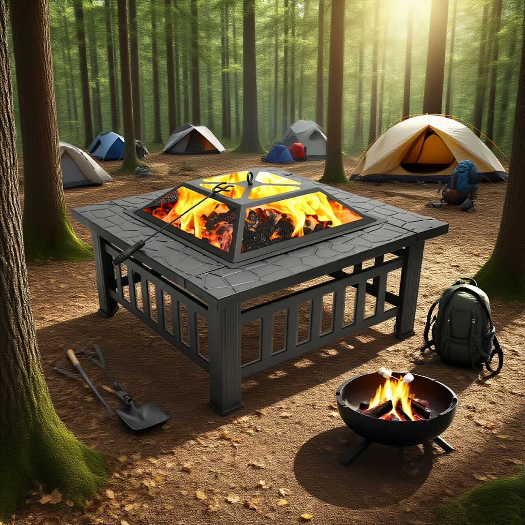 Wood Burning Fire Pit Portable Outdoor Metal Bowl Fire Pit for Backyard BBQ Camping Patio Parties Black - product image 5