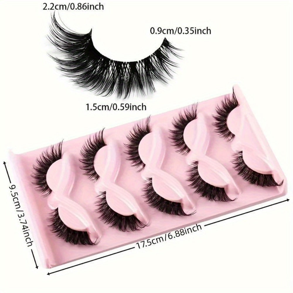 15 Pairs Cat Eye Strip Lashes — Natural Long Manga Wispy False Eyelashes with Winged Tips, 3 Boxes Elongated Dramatic Eye Look for Women, Party Date Night Everyday Wear & Cosplay - product image 8