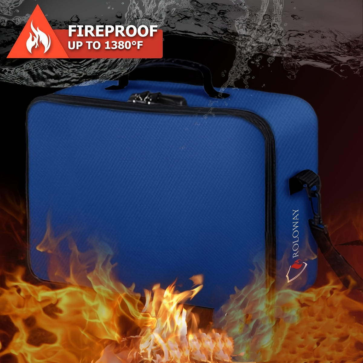 Fireproof Document Bag With Lock - Extra Large 17 X 11.8 X 5 Inch, Important Document Storage Bag With Multi-Layer File Organizers, Portable Safe Storage Bag - product image 6