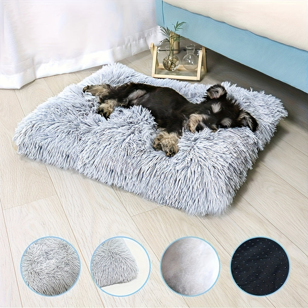 Oversized Plush-Lined Dog Bed & Cat Pad | Thick Warm Washable Polyester Pet Bedding for All Breeds | S, M, L, XL - product image