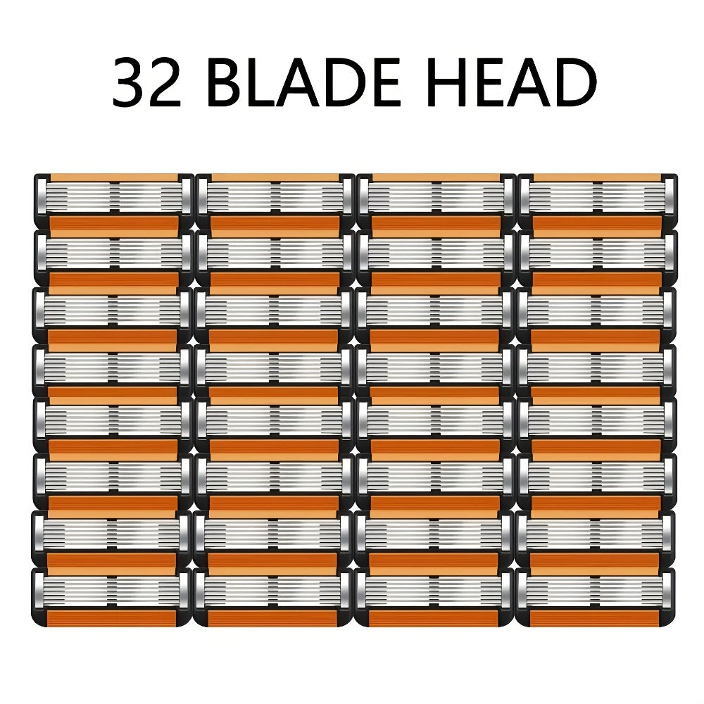 Fusion 5 Compatible Razor Blade Refills 6-Layer Stainless Steel with Free Handle — Men's Replacement Shaving Cartridges for Beard & Face, Manual Razor Heads Bulk Pack 16/24/32 Blad - product image 3