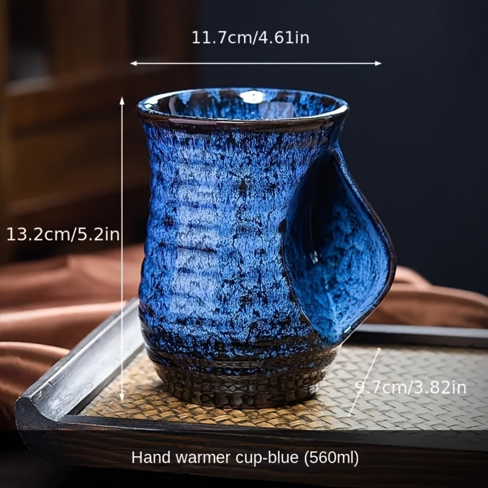 Ceramic Coffee Mug 18 Oz – Vintage Kiln-Fired Hand Warmer Cup with Speckled Glaze – Insulated Large Coffee Cup for Home & Office – Unique Gift for Christmas, Valentine's Day & Holi - product image 4