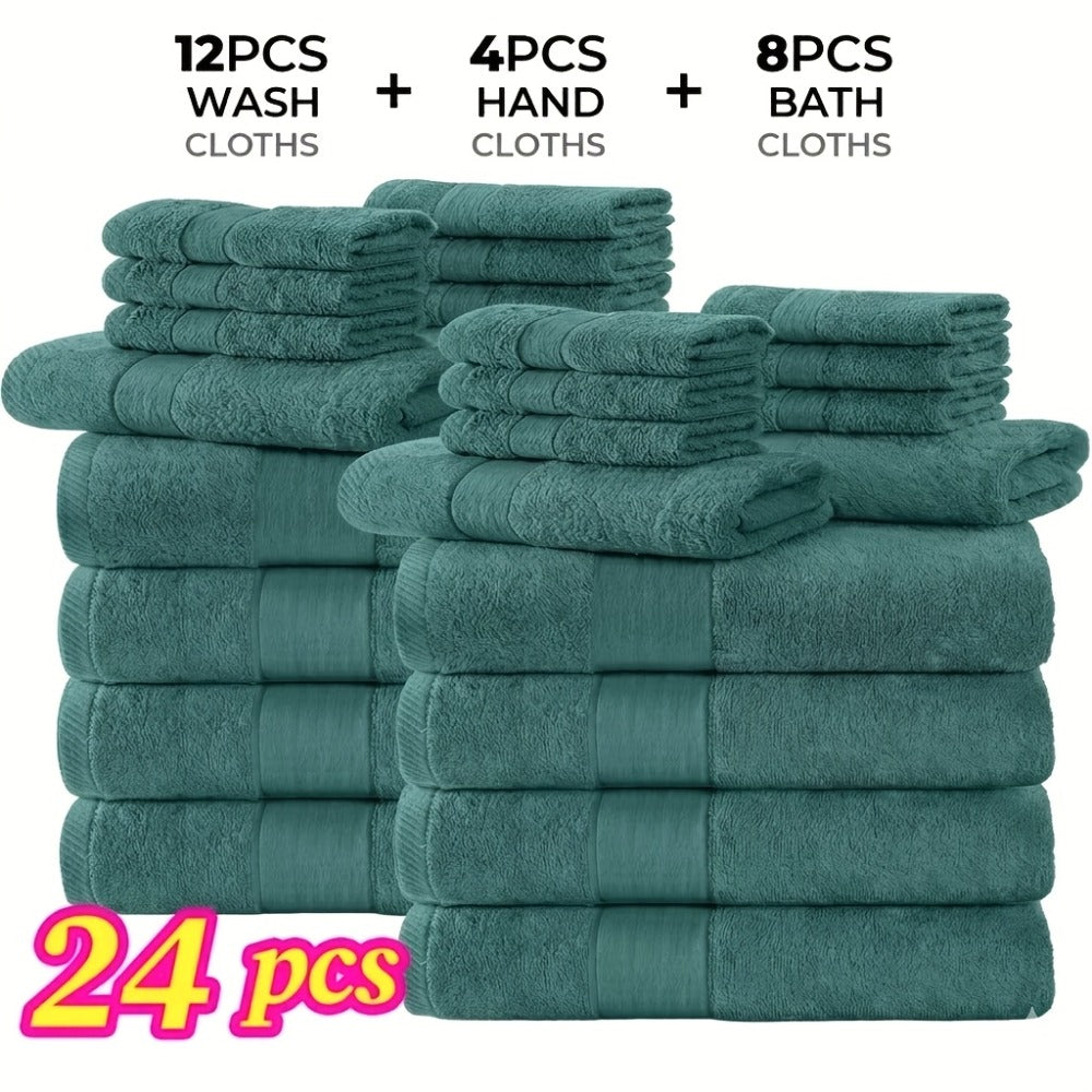 Luxury Towel Set 12 or 24 Piece Hotel Quality Cotton - Highly Absorbent Quick Dry Thick Bath Towels Hand Towels Washcloths | 7 Colors | Hotel Spa Gym Home Bathroom Essentials Gift  - product image 7