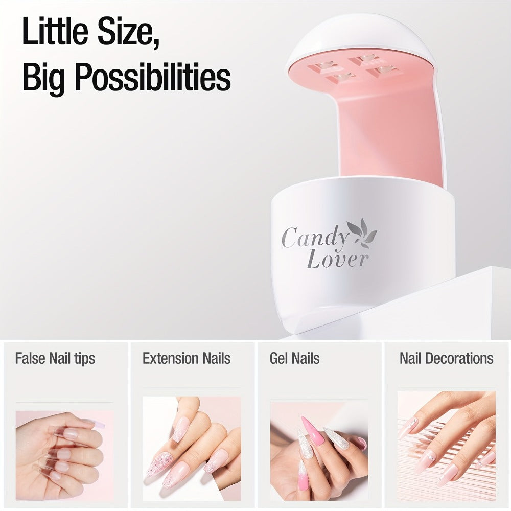Mini UV LED Nail Lamp – Portable Compact Gel Nail Curing Light for Travel & Home | Fast Gel Polish Dryer for DIY Nail Art, Gel Extensions & Beginner Manicure, One-Button Easy Opera - product image 3