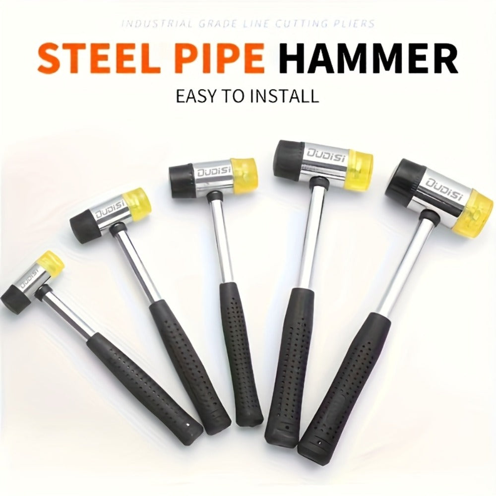 Double-Head Rubber Mallet – Plastic Installation Hammer with Rubber Handle, Rebound-Proof Soft Mallet for Floor Installation, Tile, Jewelry, Leather Crafts & Woodworking (25/30/35/ - product image