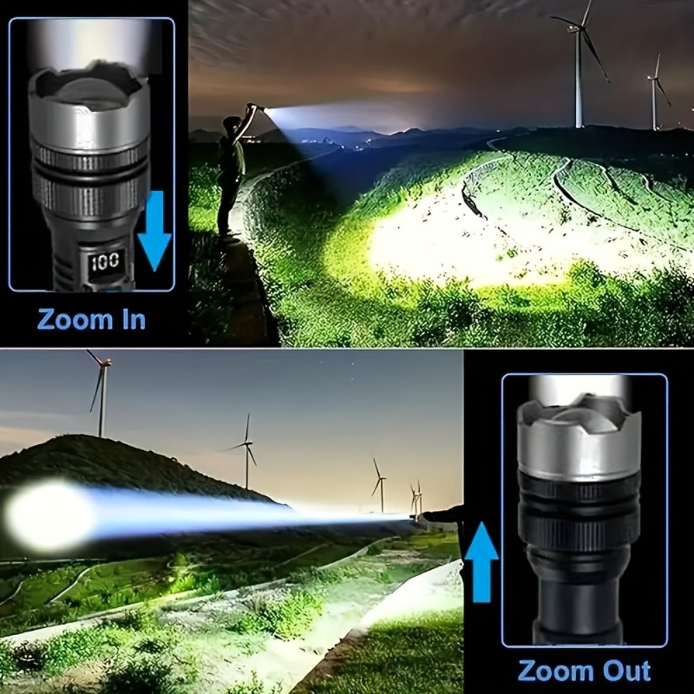 LED Flashlight Rechargeable 1000 Lumen – 2-Pack Super Bright Tactical Flashlight with Digital Display, Camping Fishing Hunting Emergency Lighting, Gift Box Included, Father's Day G - product image 9