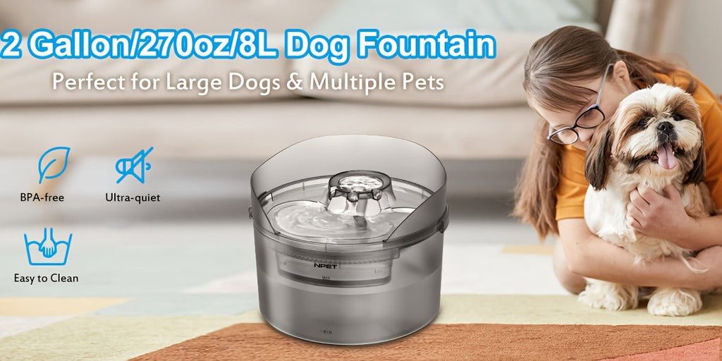 Automatic Pet Water Dispenser Triple Filtration with Splatter Guard & Cleaning Kit for Large Dogs & Multiple Pets 1.3Gal or 2Gal Options – Dog Water Fountain 2 - product image 18
