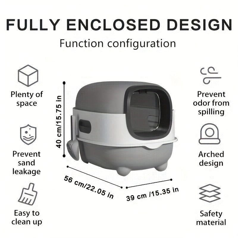 Collapsible Top Entry Design, Splash-Proof Walls, Space-saving Size for Small Spaces, Suitable for Kittens and Adult Cats – Enclosed Cat Litter Box with Odor - product image 18