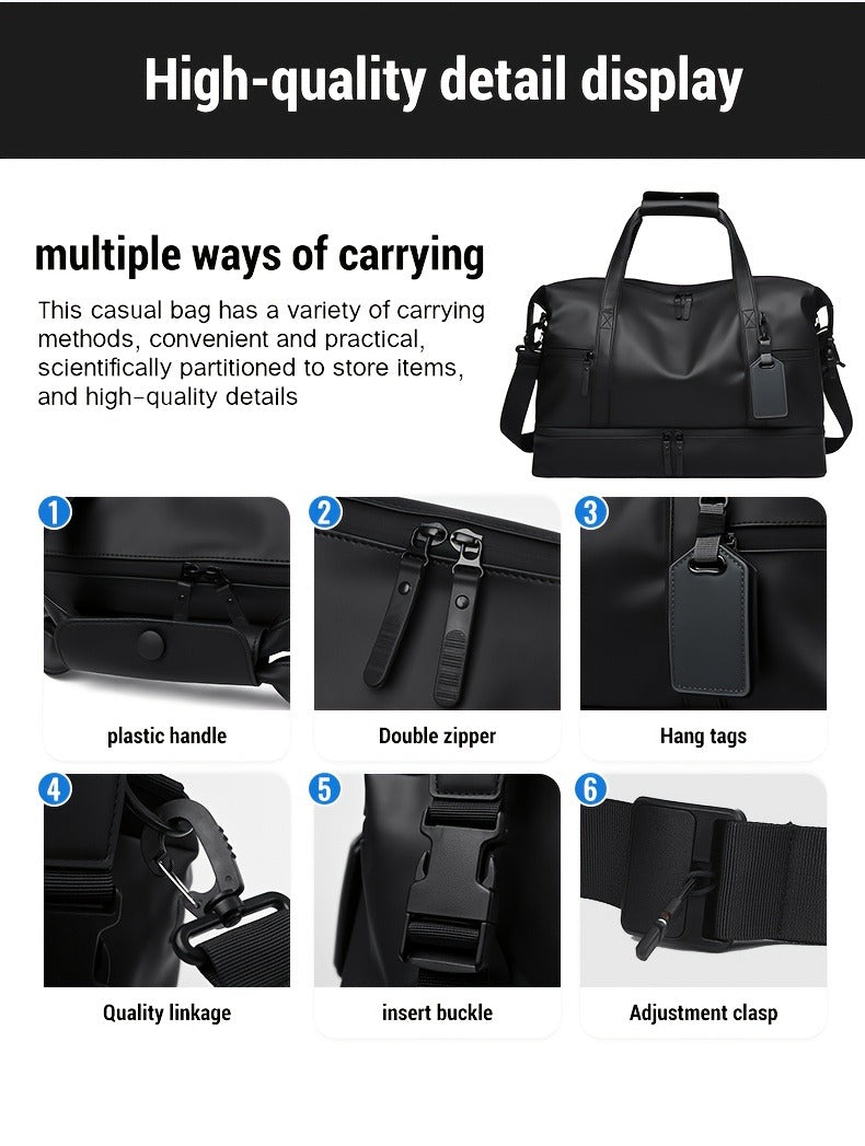 Lightweight Weekender Travel Bag for Workout, Daily Use, Carry-On & Overnight Trips, Available in Black, Blue & Gray – Gym Duffel Bag PU Collapsible Sports - product image 23