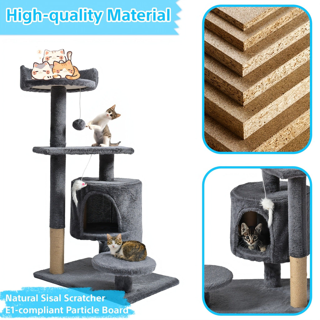Cat Tree Tower Multi-Level with Cat Bed, Condo & Sisal Scratching Post – 3 or 4 Tier Indoor Cat Tree for Large Cats, Kitten & Senior Cats, Sleek Cat Furniture - product image 10