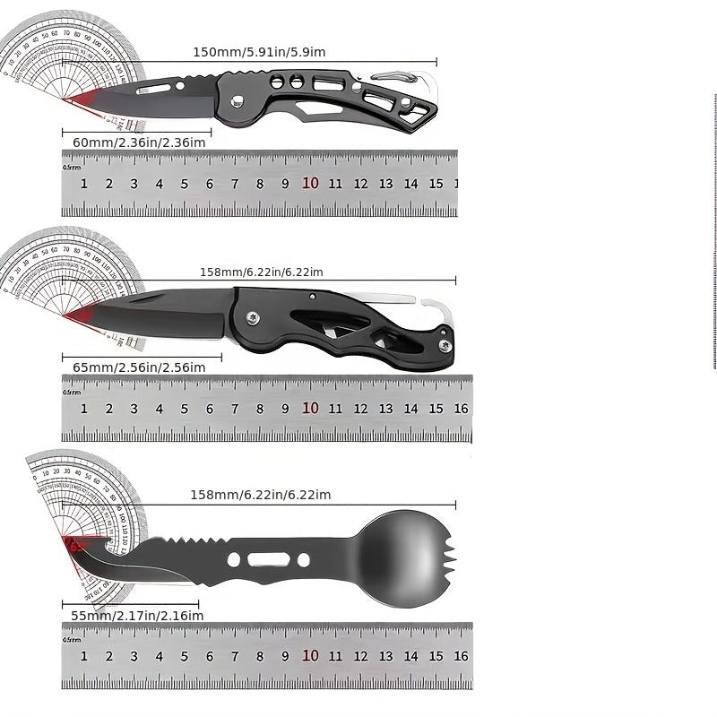 Outdoor Survival Kit 12-115 Piece – Unique Outdoor Gift Idea – Emergency Gear Set for Camping, Hiking & Survival, Multi-Tool Equipment for Men, Dad, Husband