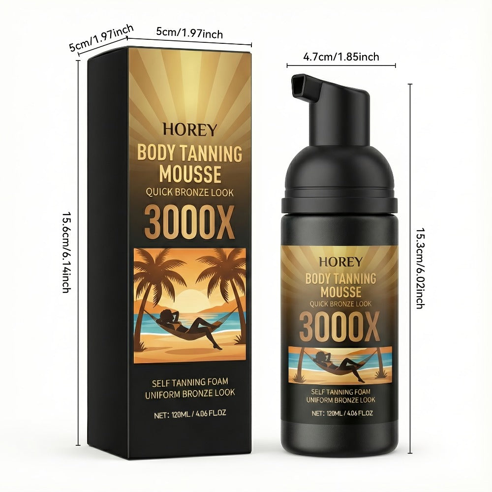 Sunless Self Tanning Mousse Deep Brown 3000X for Medium Dark to Dark Skin - Streak-Free Bronzing Foam with Carrot Oil & Coconut Oil, Hydrating Fake Tan 60ML - product image 4