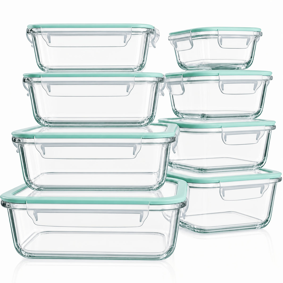 24 Pcs Set Including 8/12 Lids and 8/12 Box Glass Food Storage Box, Suitable for Refrigerator Storage Boxes, Microwave Ovens, Ovens - Perfect for Salads - product image 3