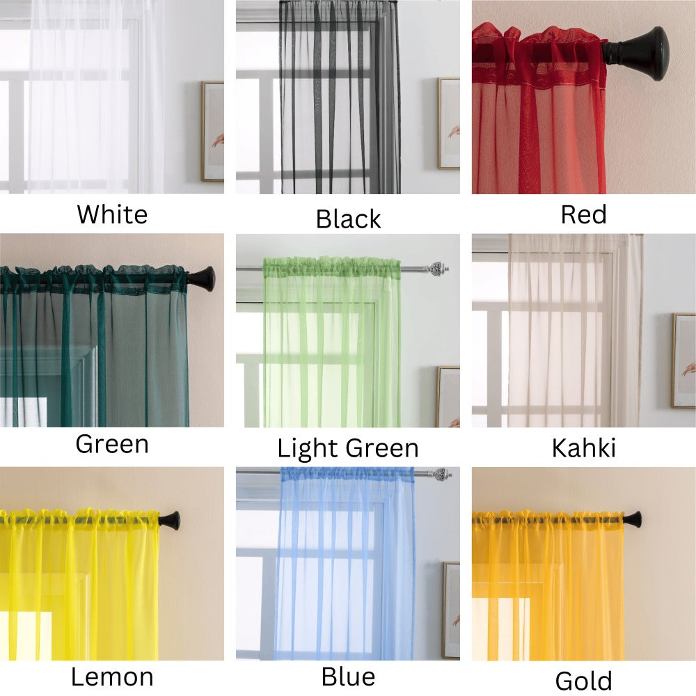 Sheer Curtains 2 Panels Rod Pocket – Light Filtering Privacy Window Drapes for Living Room Bedroom Modern Home Decor - product image 52