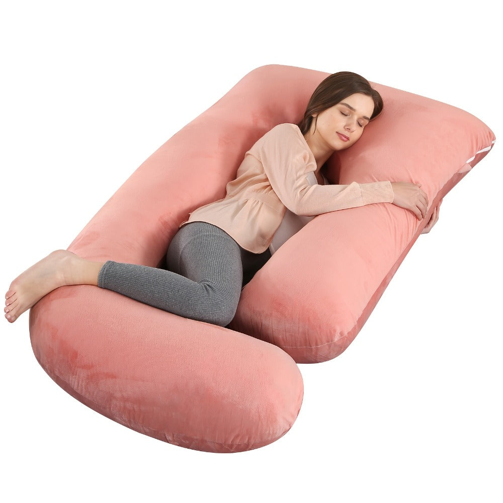 Maternity Pillow Full Body Pillow J-Shaped Pregnancy Pillow with Removable Cover Back Leg Tummy Support Multiple Styles & Sizes - product image 9