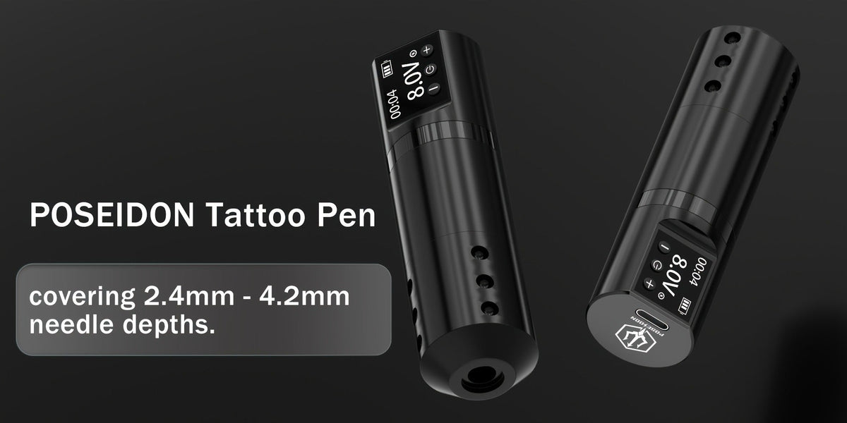 Wireless Tattoo Machine Kit Complete - POSEIDON V5 Rotary Pen with LCD Screen 1500mAh Battery 6H Runtime 10 Needles 11 Ink Bottles Full Tattoo Supplies for Beginners & Professional - product image 15