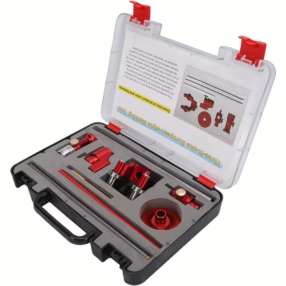 Marking Ruler 3-in-1 Multifunctional Woodworking Layout Tool Metric Imperial Straight Line Parallel Arc Height Marking for DIY Carpentry Handicraft Projects - product image 3