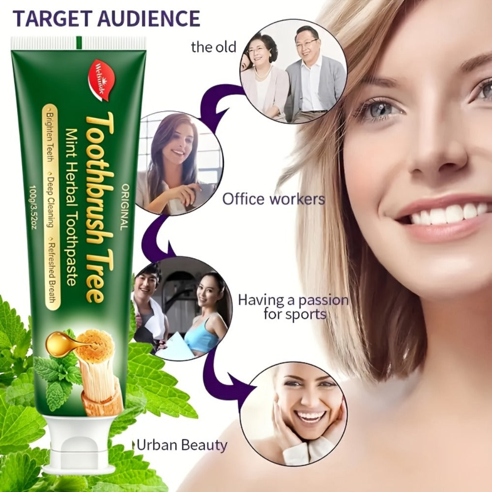 Natural Toothpaste 3-Pack – Herbal Mint Formula for Sensitive Gums & Teeth, Long-Lasting Freshness, Gentle Deep Cleaning Dental Care for Men & Women, Sleek Tube Design with Natural - product image 9