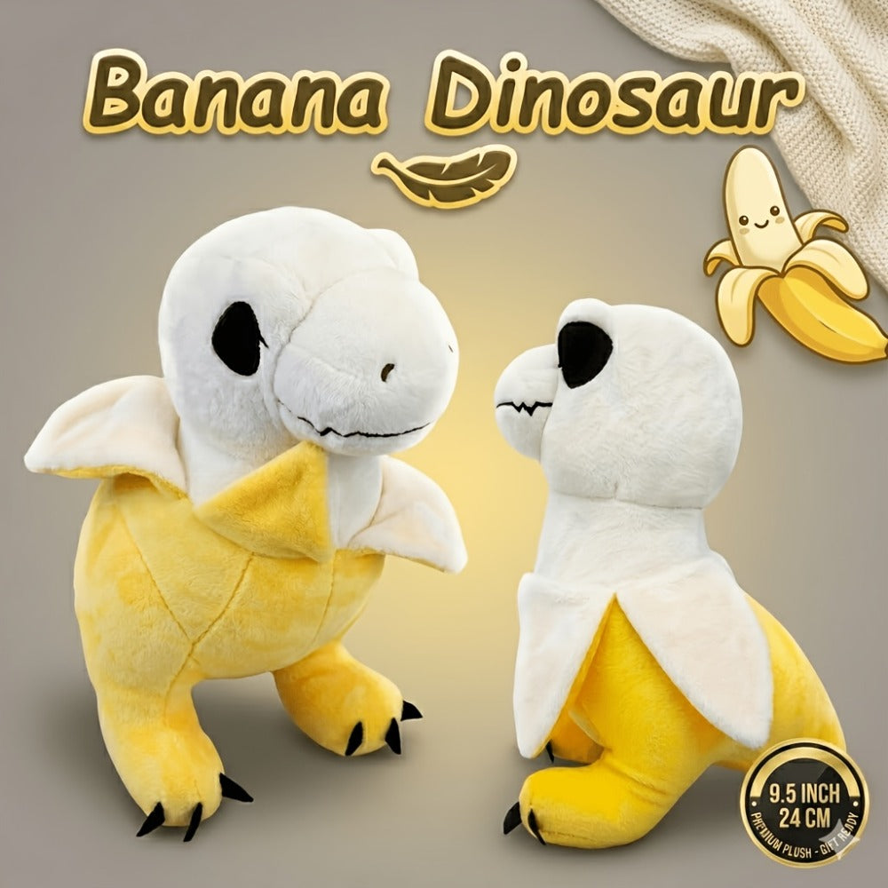 Banana Dinosaur Plush Toy 9.5 Inch Kawaii T-Rex Stuffed Animal – Cute Soft Squishy Dino Plushie for Kids Toddlers, Funny Unique Birthday Easter Christmas Gift - product image