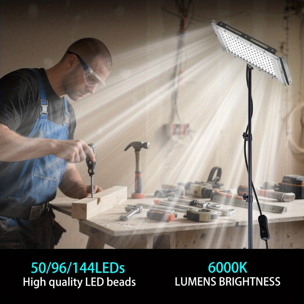 LED Work Light USB Powered 6000K Super Bright – Adjustable Height & Angle Bracket Lamp for Construction Site, Workshop, Office, Barn & Market – 50, 96 or 144 LEDs DC 5V Portable Jo - product image 2