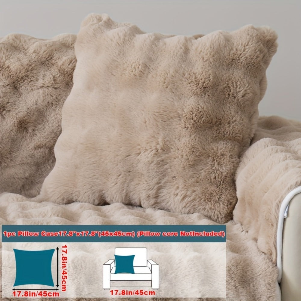 Faux Rabbit Plush Sofa Cover Winter Warm Thickened Anti-Slip Pet Friendly Cushion Protector for Living Room Bedroom Office 1 2 3 4 Seater - product image 23