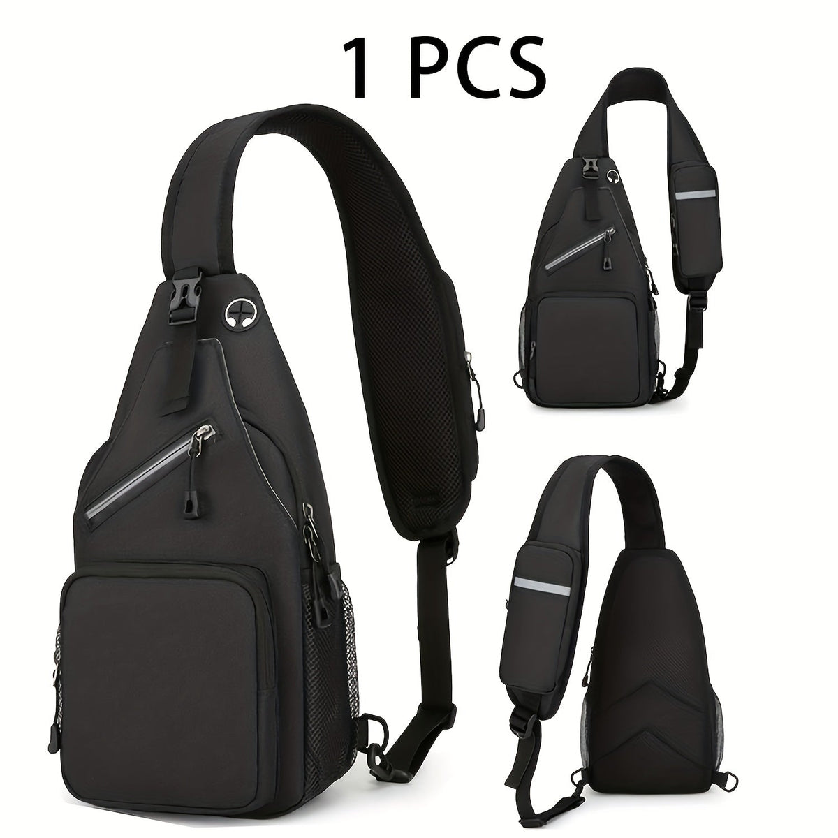 Crossbody Bag for Women & Men, Large Capacity Single Shoulder Bag with Zipper, Featherlight Multi-Pocket Design, Casual Sling Bag for Travel, Hiking, Work - product image 2