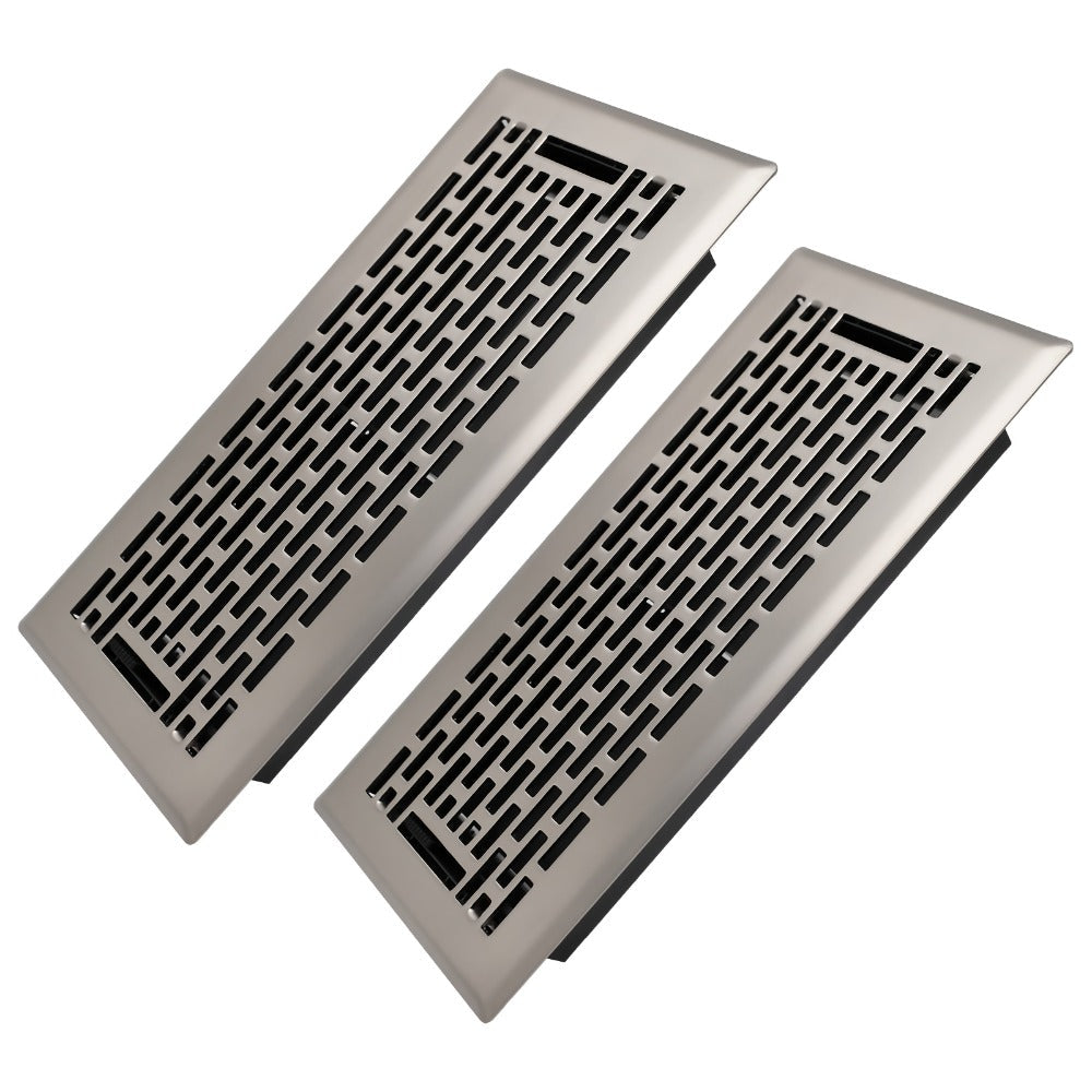 Floor Vent Register Cover 4x10 Inch Heavy Duty Walkable Steel Decorative Air Vent Grille Adjustable Airflow for Home HVAC 2-Pack Savannah Boston Design Multi Finish - product image 7