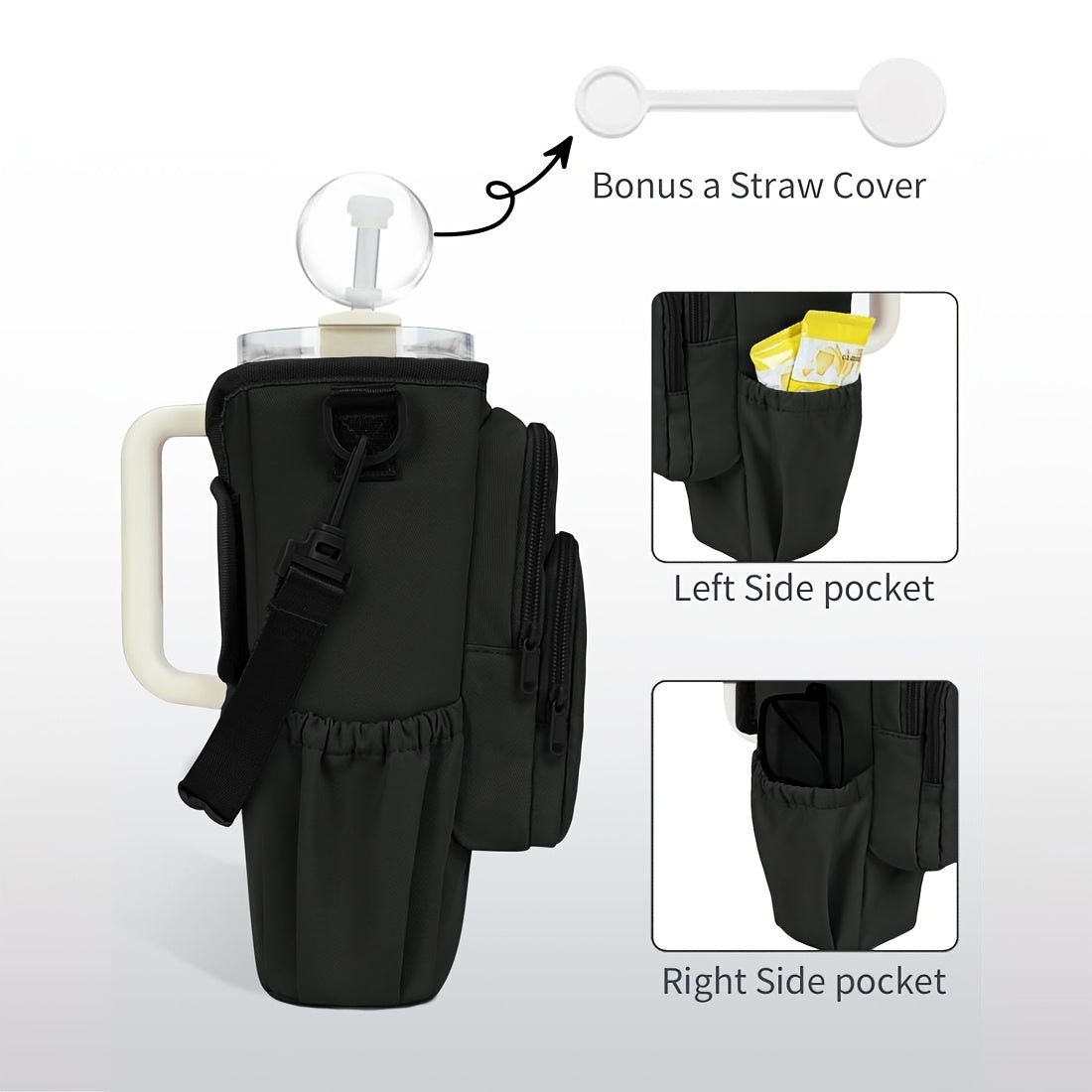 Hands-Free Dog Walking Bag with Phone Pocket, Zippered Compartments & Adjustable Strap for Gym, Travel & Outdoor Activities, Hot/Cold Beverage Holder for Men - product image 5