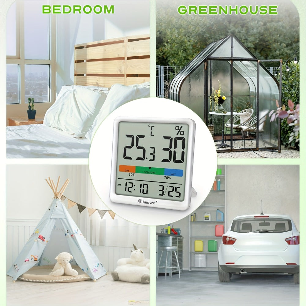 Indoor Thermometer Hygrometer Digital | Accurate Temperature Humidity Monitor with Clock & Calendar | Desktop Room Humidity Gauge for Home Office Bedroom Baby Room - product image 10