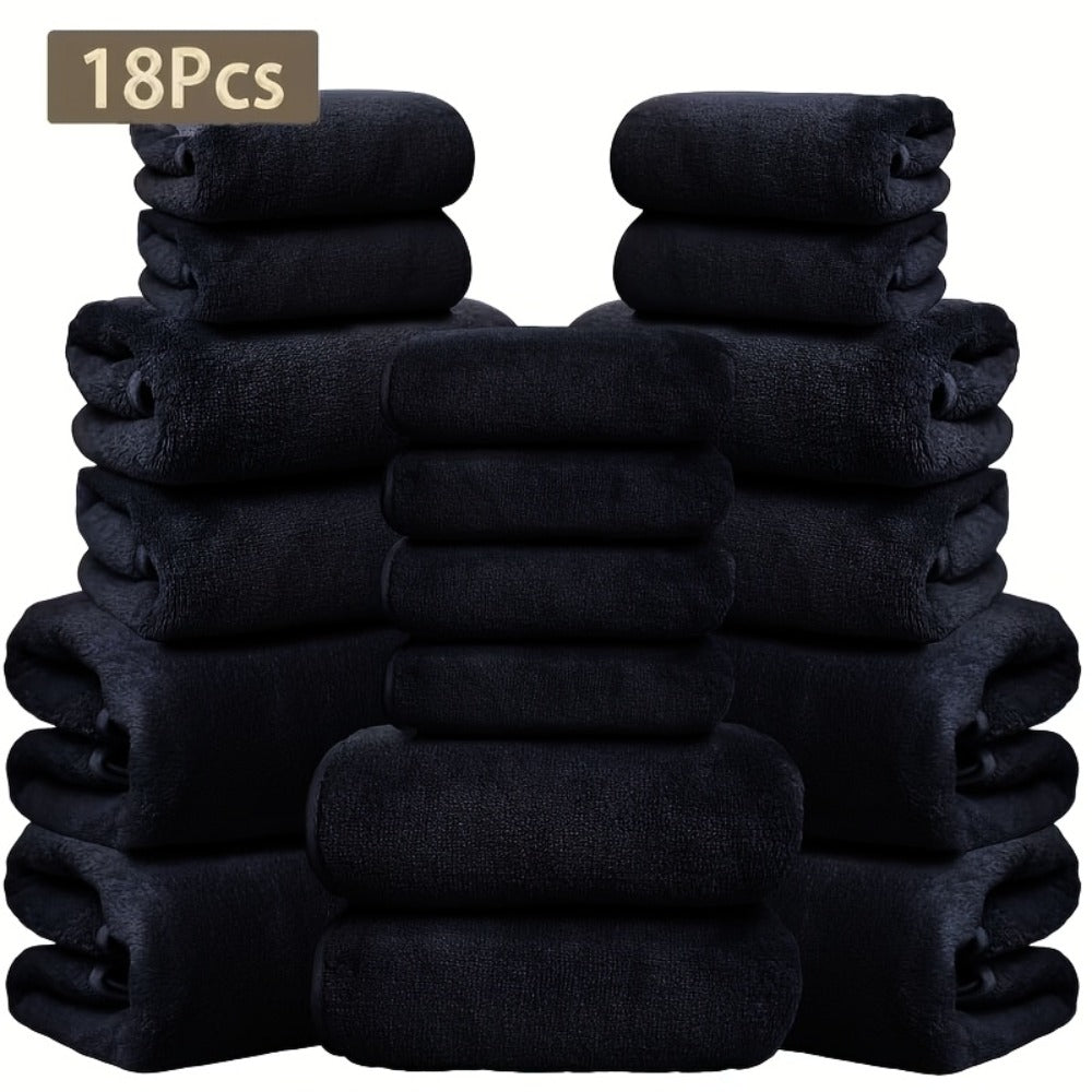 Coral Velvet Bath Towel Set 18pcs – 4 Bath Towels 4 Hand Towels 10 Washcloths Hotel Quality Soft Absorbent - product image 21