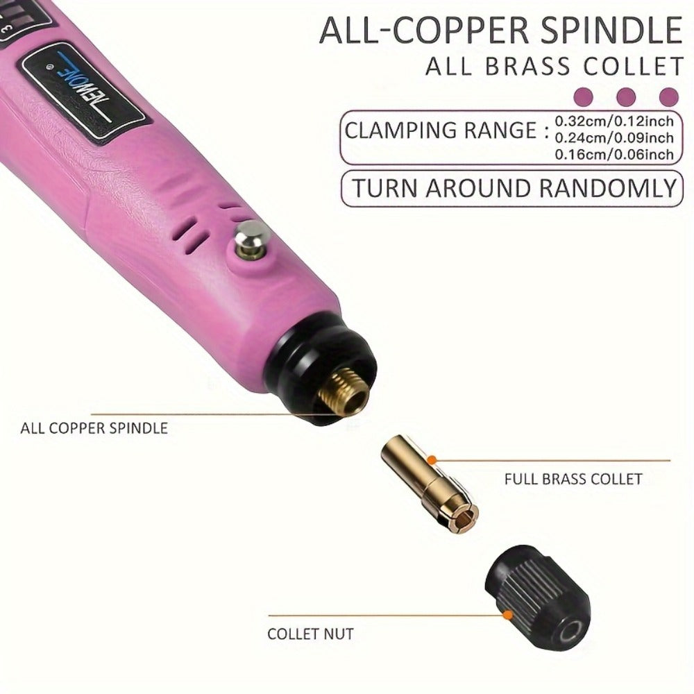 Cordless Rotary Tool Kit 3.6V USB Charging – Sanding Polishing Drilling Engraving Multi-Purpose Power Tool for Home Workshop Hobbyists 25/53/86 Pcs - product image 2