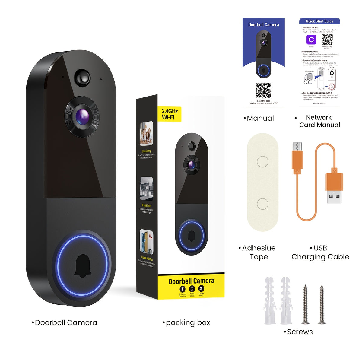 2K Wireless Camera, Multi-combination Smart Doorbell, 166° Wide-angle Video Surveillance, Two-way Voice Intercom, Cloud Storage, Support For Rechargeable - product image 12