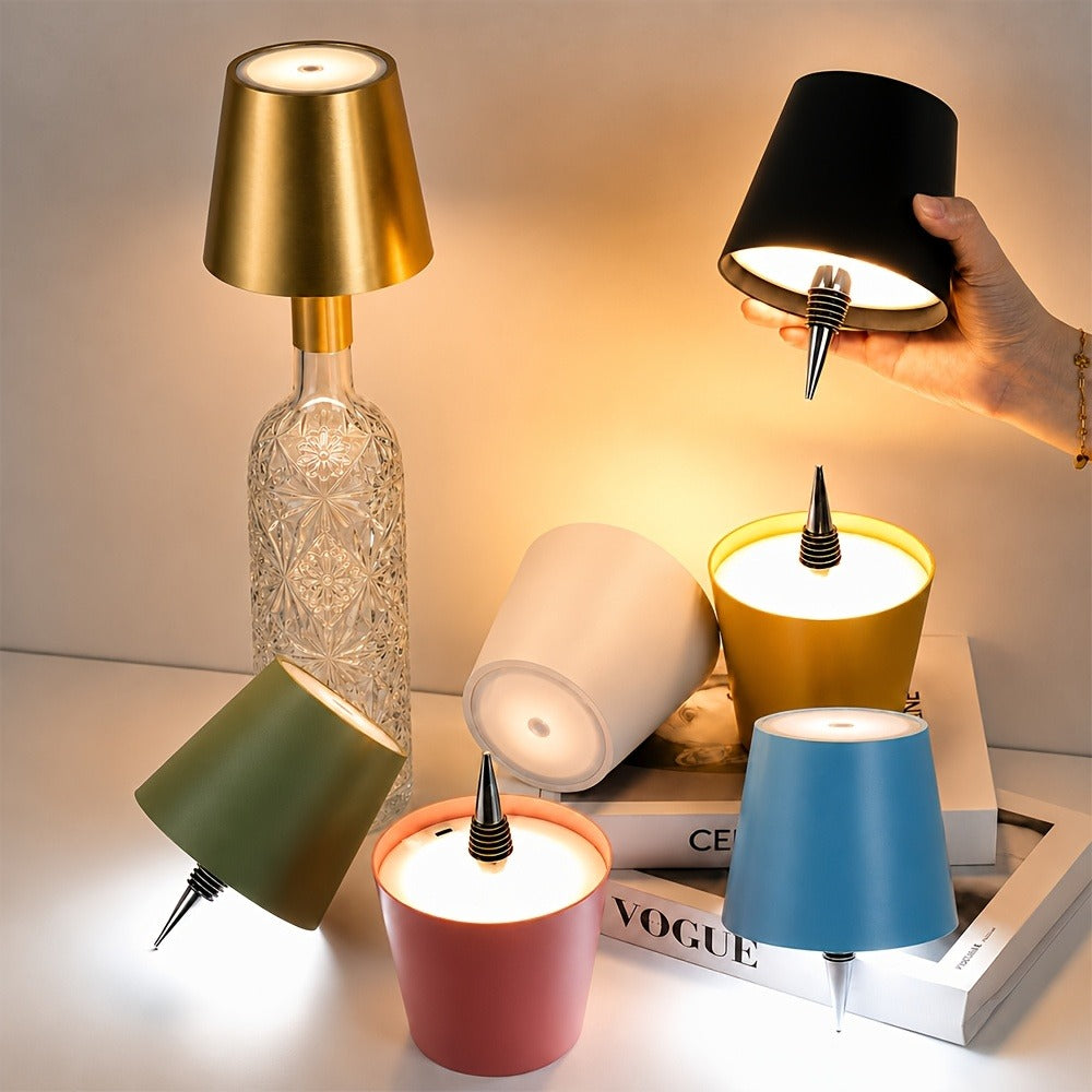 Rechargeable LED Bottle Lamp Table Lamp, 3 Color Temperatures, Touch Control Dimmable Bedside Light for Bedroom Dining Room Bar Desk – Modern Minimalist Design - product image 12