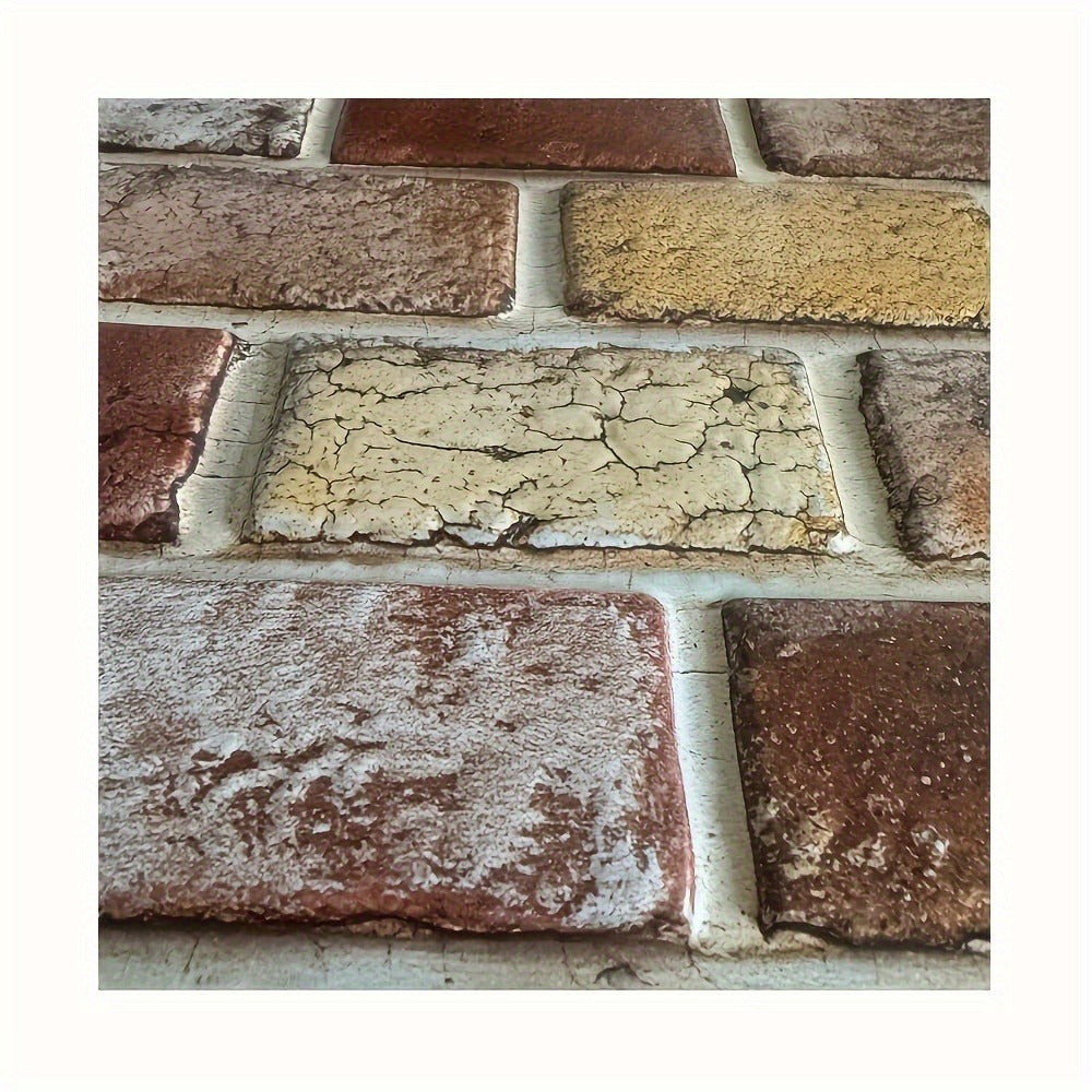Peel and Stick Tile Stickers 20pcs Vintage Brick Pattern Self-Adhesive Waterproof Wall Tiles for Kitchen Bathroom Toilet – Removable Oil-Proof Backsplash Wall Art Decor - product image 2