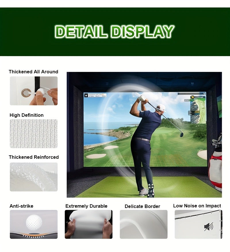 Ultra-Quiet 3D Golf Simulator Projector Screen, Wear-Resistant, Indoor Golf Training, 3 Sizes | Golf Impact Screen 4K UHD - product image 23