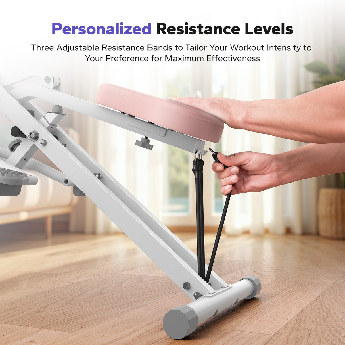 Collapsible Glute Trainer with LCD Display, 3 Resistance Bands, 350 lbs Capacity, Home Gym Leg & Back Workout – Rowing Machine 2-in-1 Squat & Row - product image 21