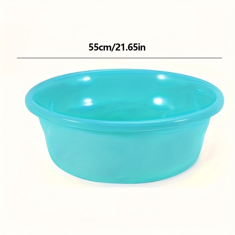 Plastic Wash Basin 12 Quart Stackable Round Tub | Portable Household Washing Bowl for Kitchen, Camping, Face Washing, Fruit & Vegetable Cleaning, Dish Washing & Bottle Rinsing, 4 Colors, Small to Oversized