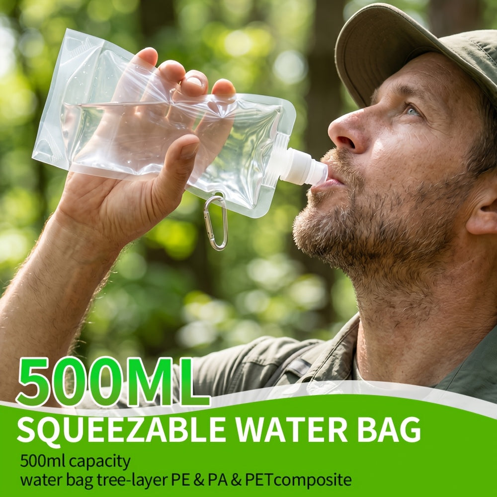 Portable Water Filter Pump for Camping & Hiking – 0.01 Micron 4-Stage Filtration, Replaceable Carbon Filter, ABS Material, Survival Water Purifier for Backpacking, Emergency & Outdoor Adventures