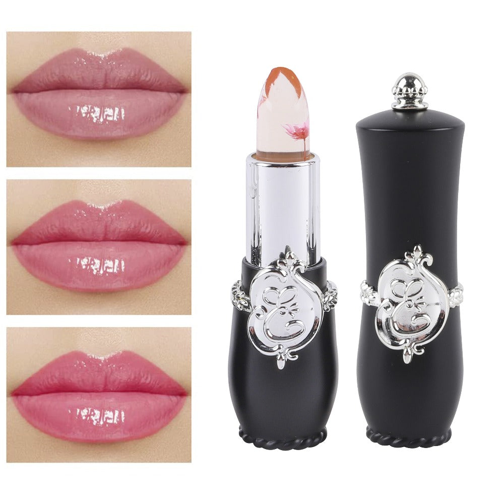 Color Changing Lip Balm Set 6PCS Flower Jelly Lipstick Thermostat Tinted Moisturizing Peach Flavor - Glossy Natural Look Lip Care Gift for Women Girls Pink Black - product image 11