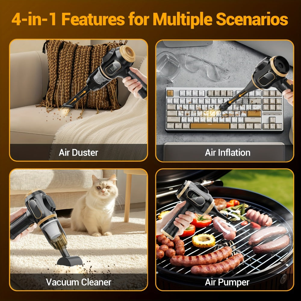 Cordless Handheld Vacuum Cleaner with LCD Display & Multi-Nozzles, 9000Pa Suction 50000RPM HEPA Filter, 2-in-1 Blow & Vacuum for Car Home Office Pet Hair Keyboard Sofa - product image 14